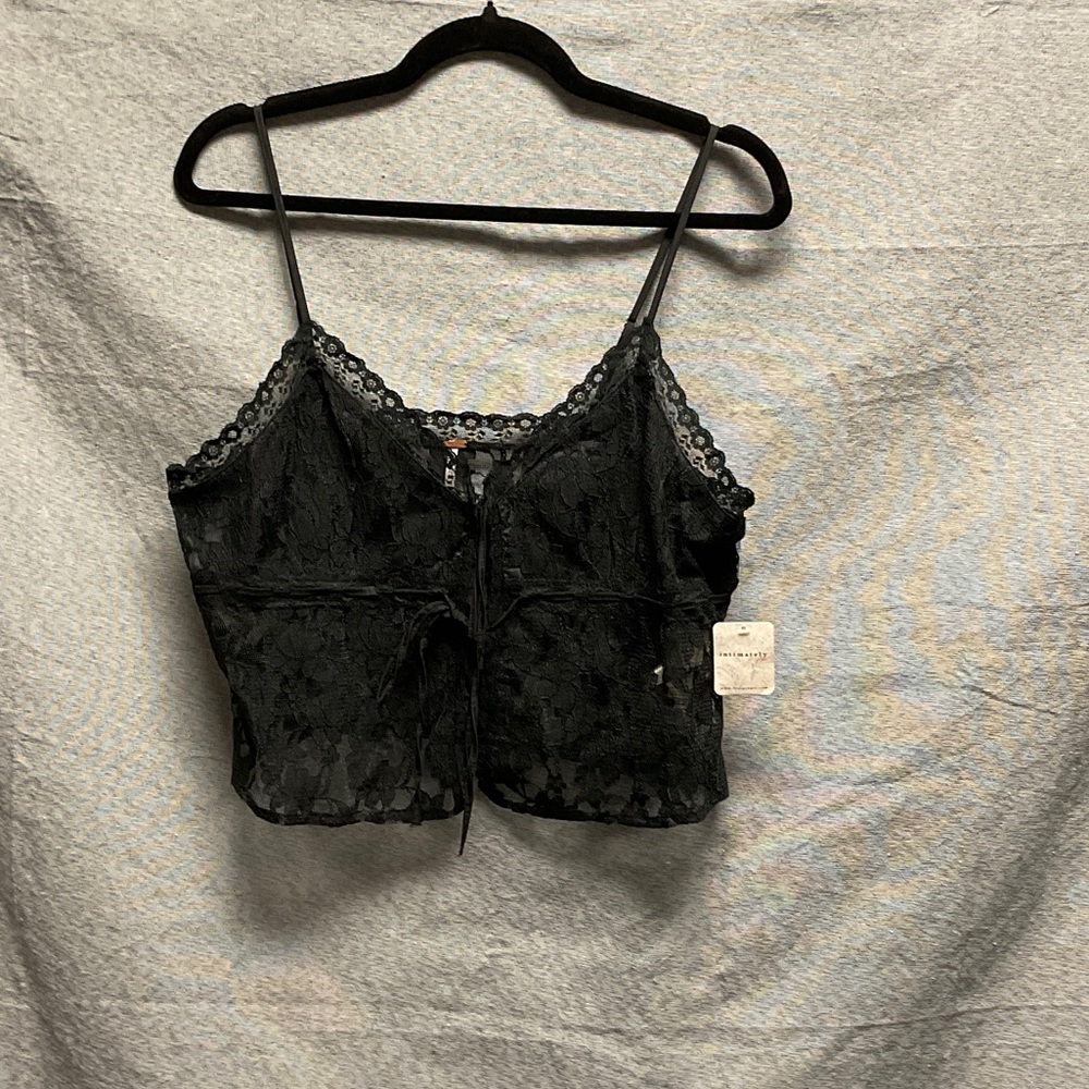 Elegant Black Lace Camisole Top